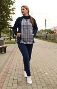 Костюм Теплый вечер индиго/клетка