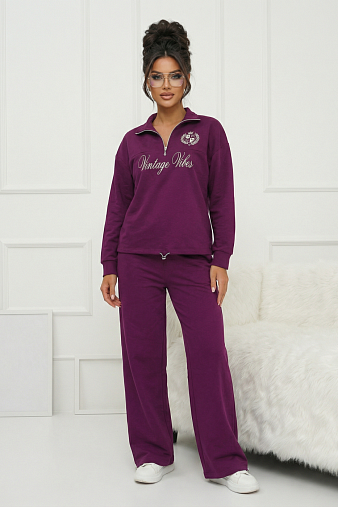 Костюм женский Верона однотонный марсала