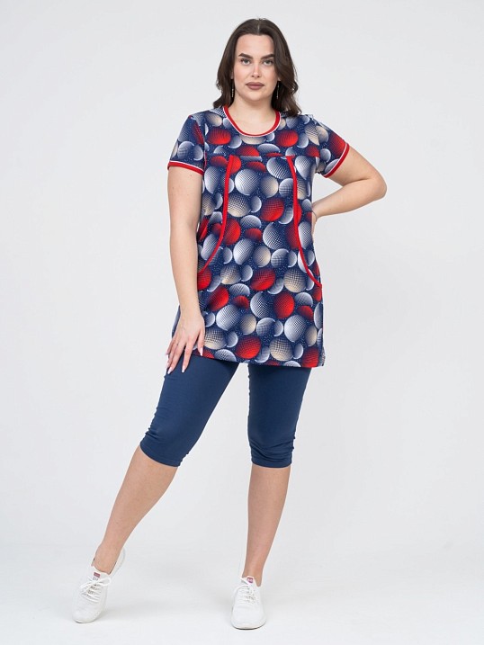 Костюм домашний Света синий/круги