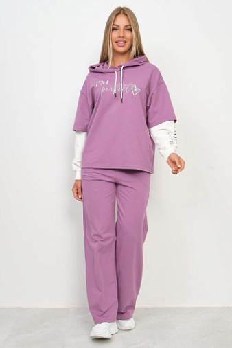 Костюм женский Венди со стразами брусника