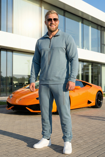 Костюм мужской Старк 3-х нитка петля пепельный