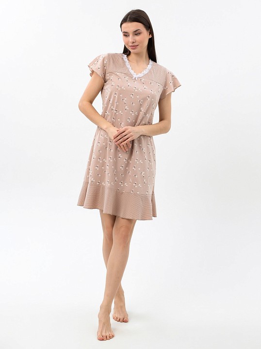 Ночная сорочка Астра крыло беж/цветы