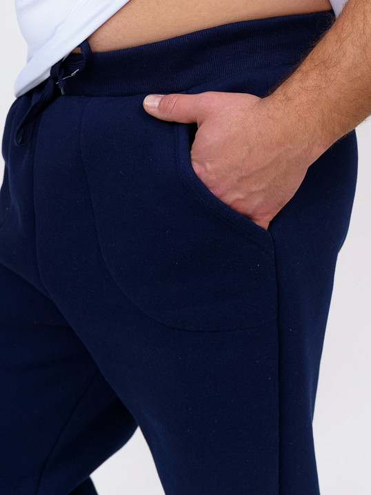 Брюки мужские футер 3-х нитка синий/меланж