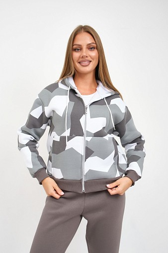 Костюм женский Дюна набивка начёс серый