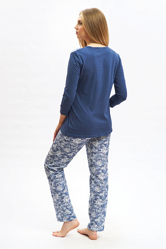Пижама Астра брюки джинс/вьюнок