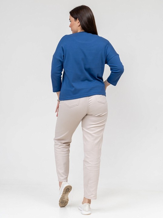 Лонгслив Николь интерлок индиго Лонгслив Николь интерлок индиго