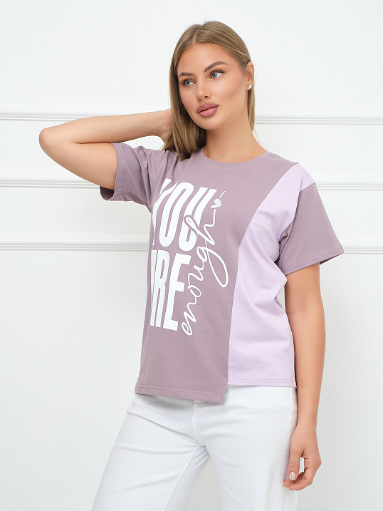 Футболка женская Рефлекс корица/лаванда