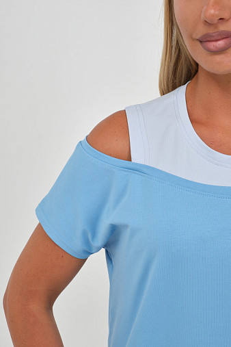 Футболка женская Чика голубой/св.голубой