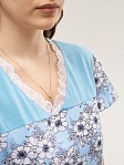 Ночная сорочка Астра крыло голубой/цветы