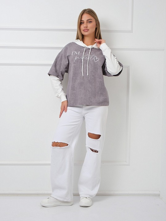 Толстовка женская Венди варенка св.серый