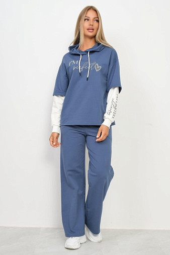 Костюм женский Венди со стразами индиго