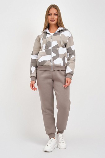 Костюм женский Дюна набивка начёс олива