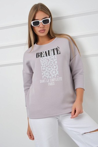 Свитшот женский Бьюти серый