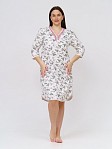 Ночная сорочка Камелия набивная белый/розы