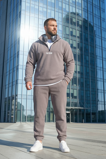 Костюм мужской Бэст флис серый