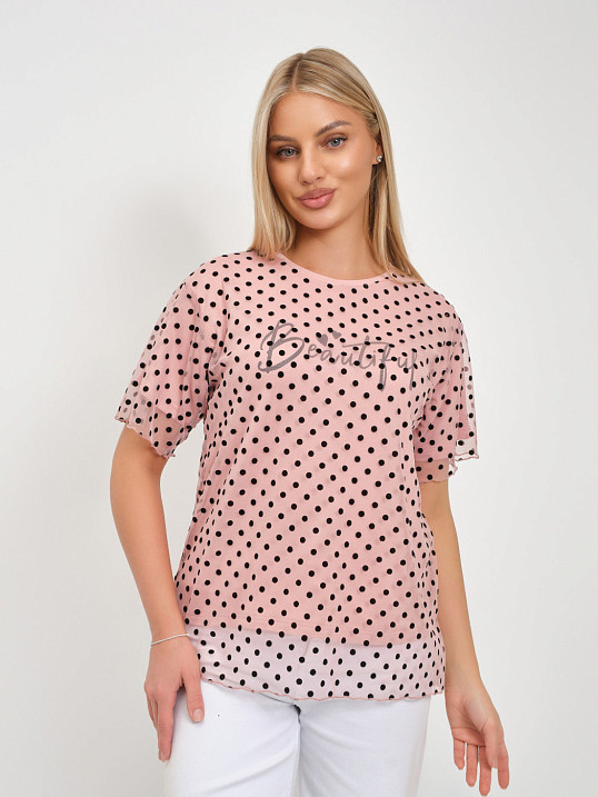 Футболка женская Бьюти вискоза пудра