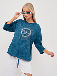 Лонгслив жен. Гламур варенка петроль