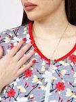 Халат Кира серый/цветы