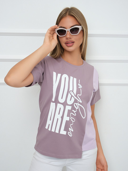 Футболка женская Рефлекс корица/лаванда