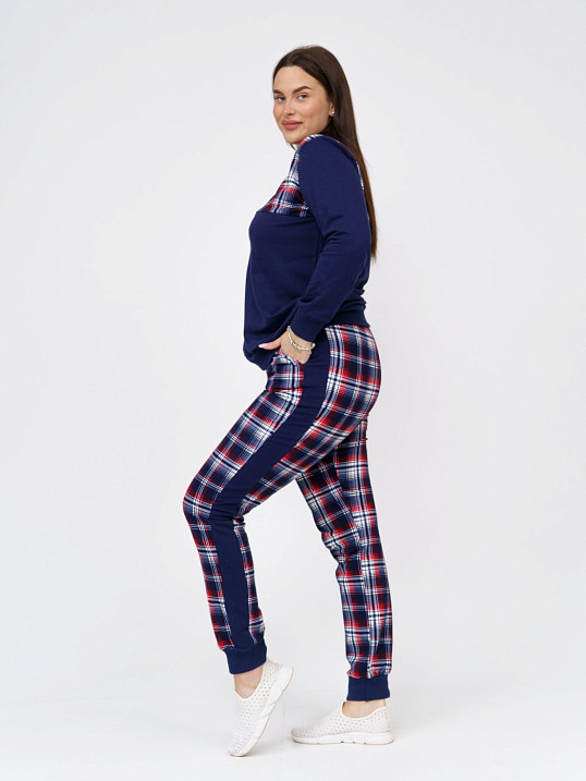 Костюм Константа без капюшона синий/клетка