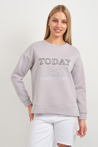 Свитшот женский Лео серый