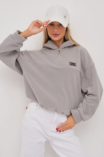Толстовка жен. Тренд флис св.серый