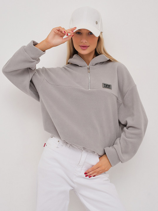 Толстовка жен. Тренд флис св.серый