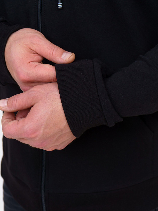 Толстовка мужская Степ без печати черная 2-х нитка