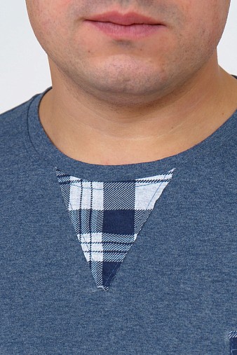 Пижама мужская Олимп дл.рукав св.серый/клетка Пижама мужская Олимп дл.рукав св.серый/клетка