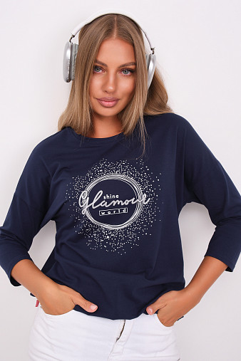 Лонгслив жен. Гламур индиго