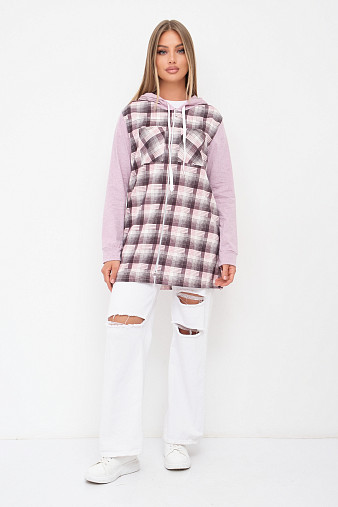 Рубашка Азарт-2 каштановый/клетка