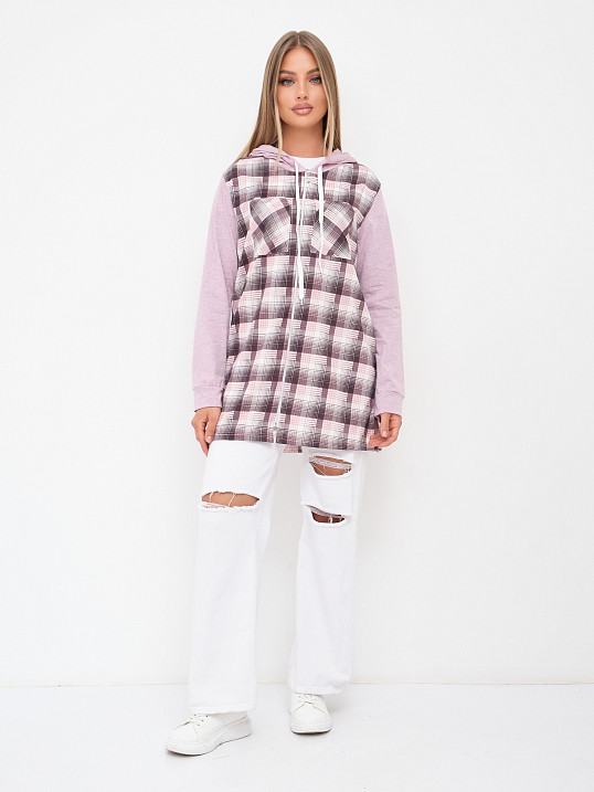 Рубашка Азарт-2 каштановый/клетка