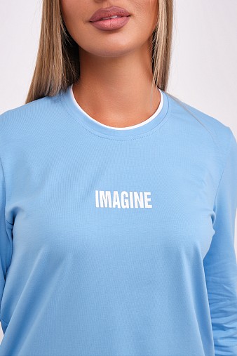 Лонгслив женский Сигма голубой