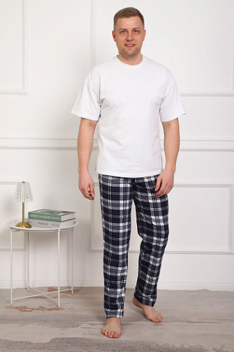 Брюки мужские Легион сине-белый/клетка