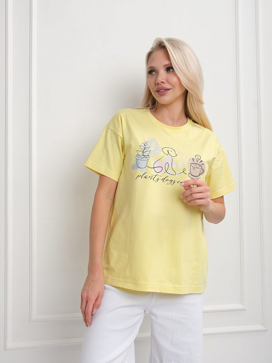 Футболка женская Смайл лимон