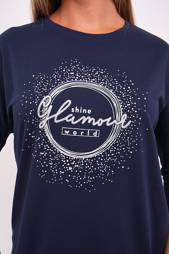 Лонгслив жен. Гламур индиго
