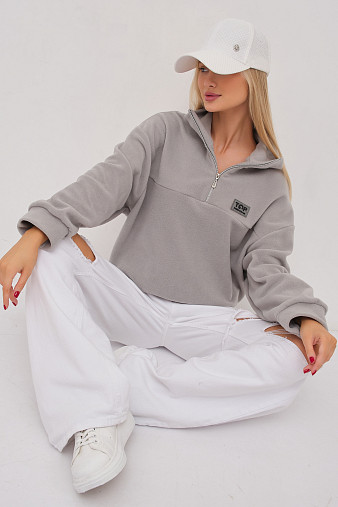 Толстовка жен. Тренд флис св.серый