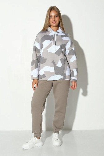 Костюм жен. Геометрия набивка 3-х нитка начес олива