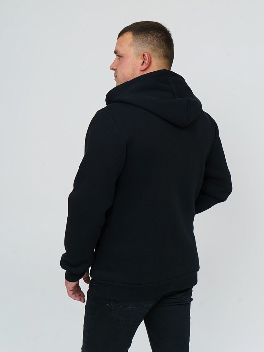 Толстовка мужская Степ без печати черная футер 3-х нитка