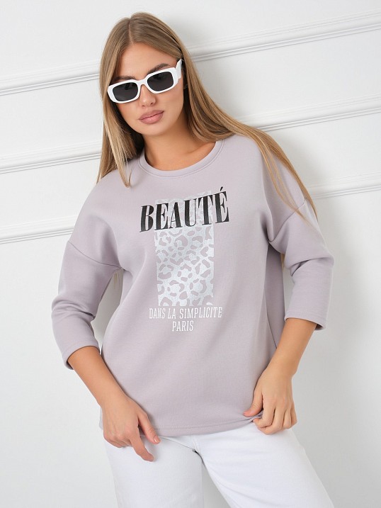 Свитшот женский Бьюти серый