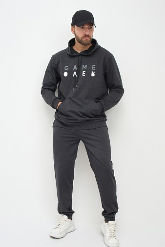 Костюм мужской Тайм 2-х нитка антрацит/меланж