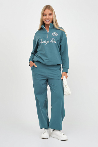 Костюм женский Верона однотонный изумруд