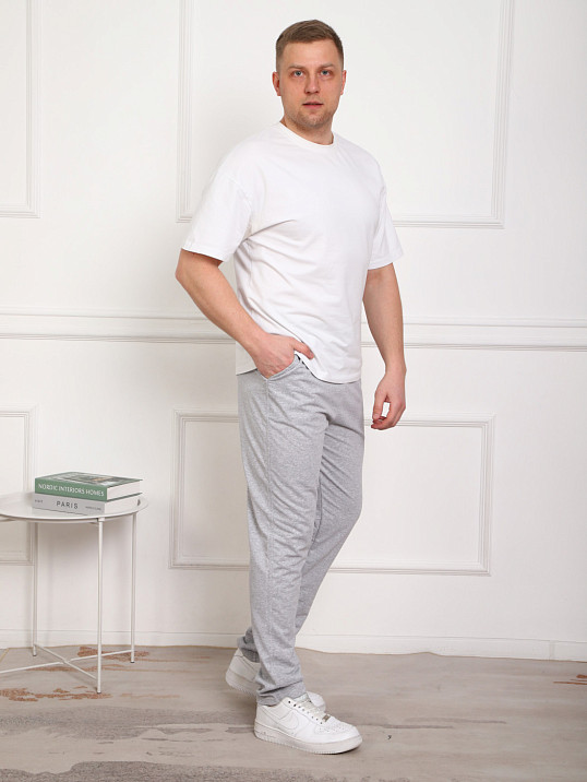 Брюки мужские без манжета серые