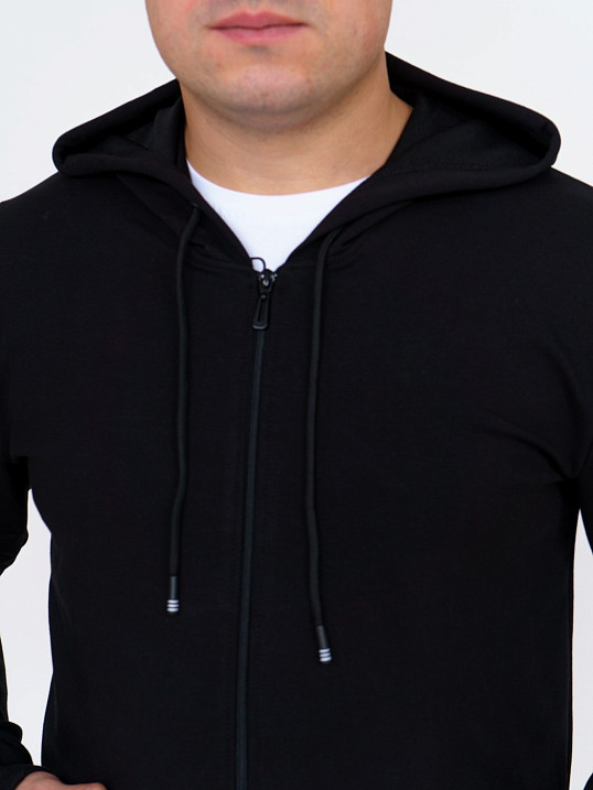 Толстовка мужская Степ без печати черная 2-х нитка