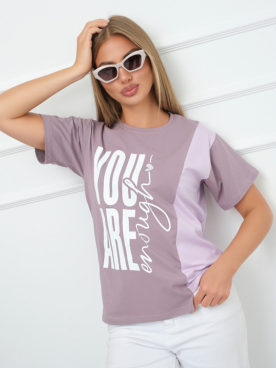 Футболка женская Рефлекс корица/лаванда