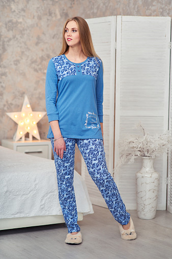 Пижама Астра брюки голубой