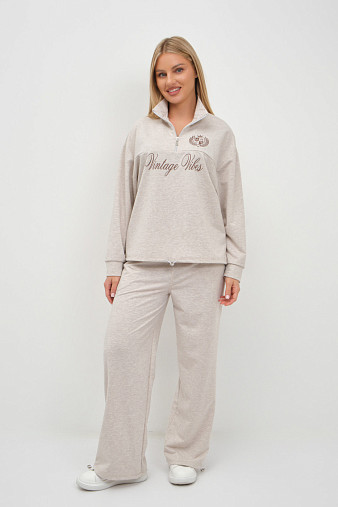 Костюм женский Верона однотонный беж/меланж