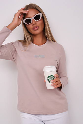 Лонгслив женский Сигма пудра