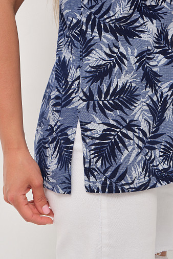 Рубашка Акцент джинс/папоротник