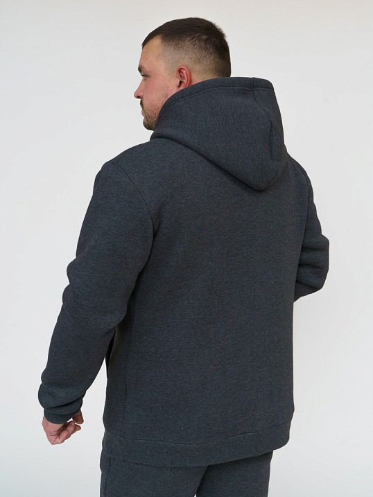 Толстовка мужская Степ без печати антрацит футер 3-х нитка
